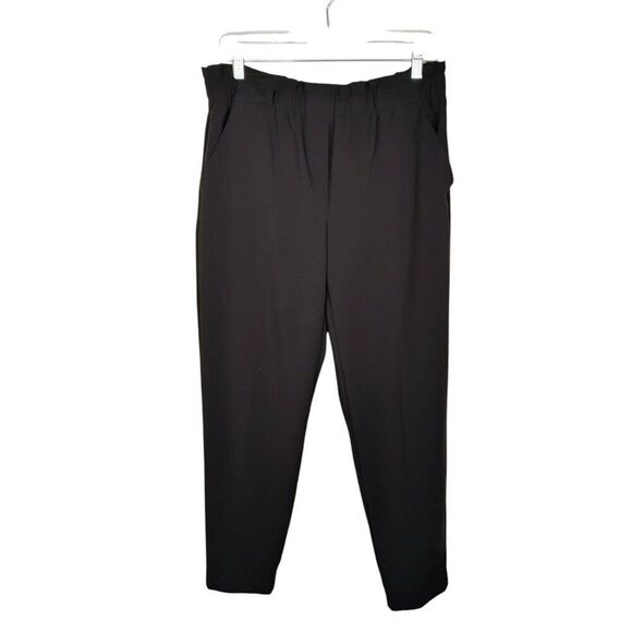 Reitmans The Iconic Dress Pants Ruffle Elastic Waistband Belt loops Black 10 - Picture 1 of 16
